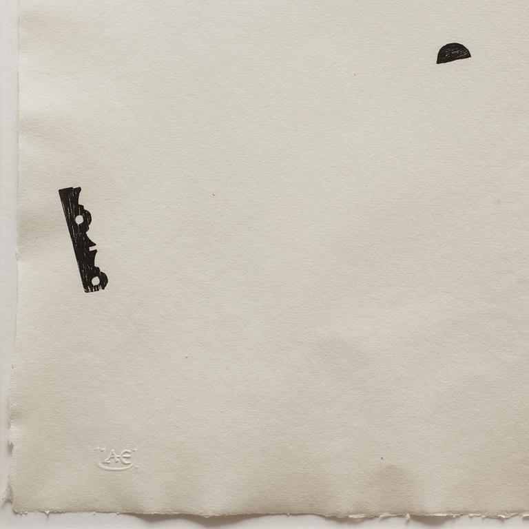 Joel Shapiro, träsnitt, 1985. Signerad och numrerad 37/44.