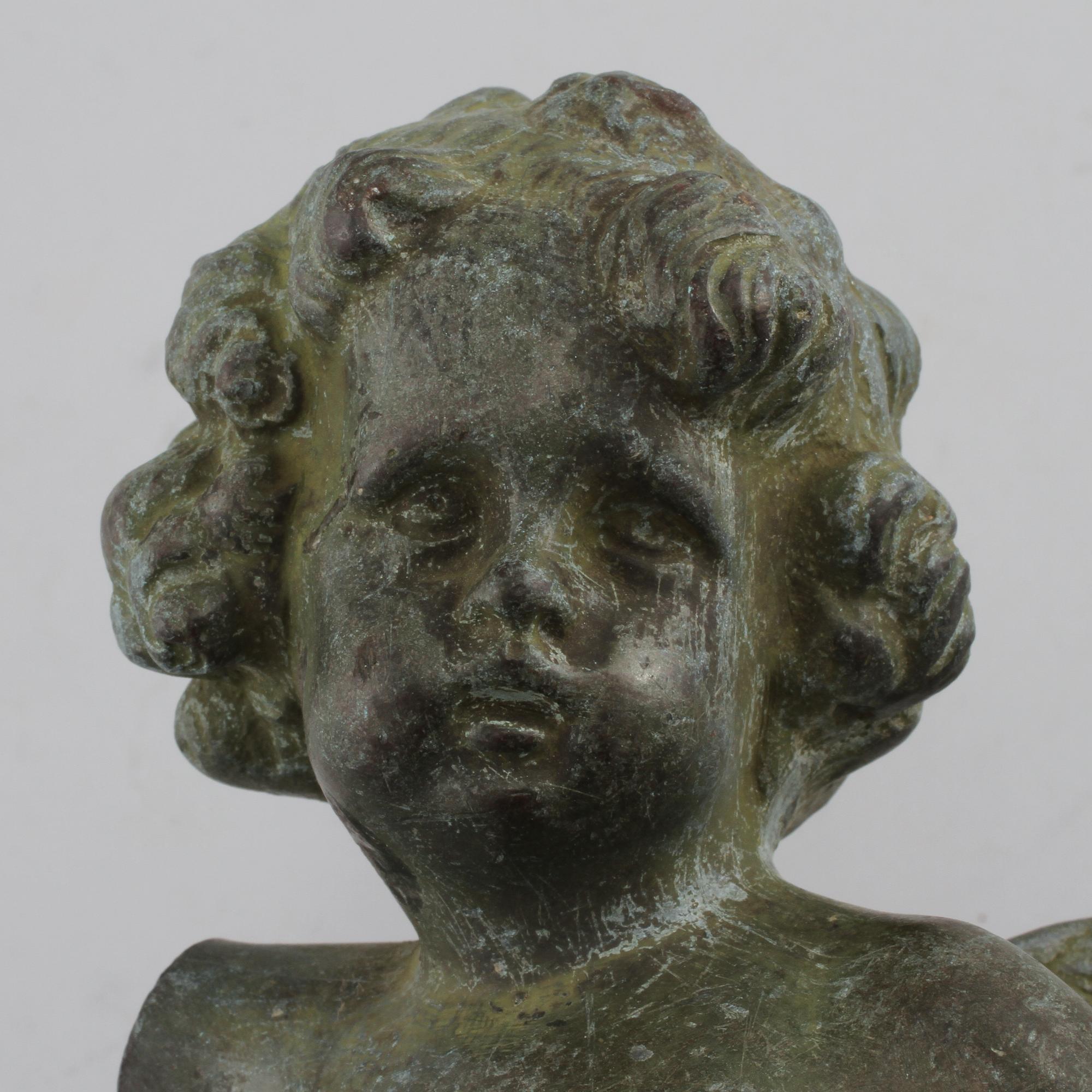 DEKORELEMENT, patinerad metall, 1900-tal.