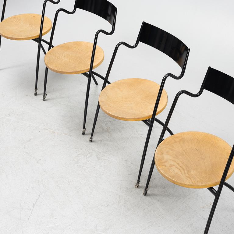 A set of four café chairs, probaly French.