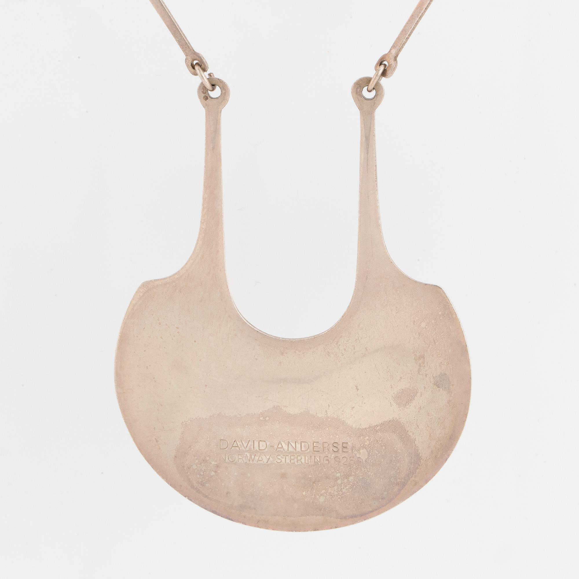 A David Andersen sterling silver and enamel necklace.