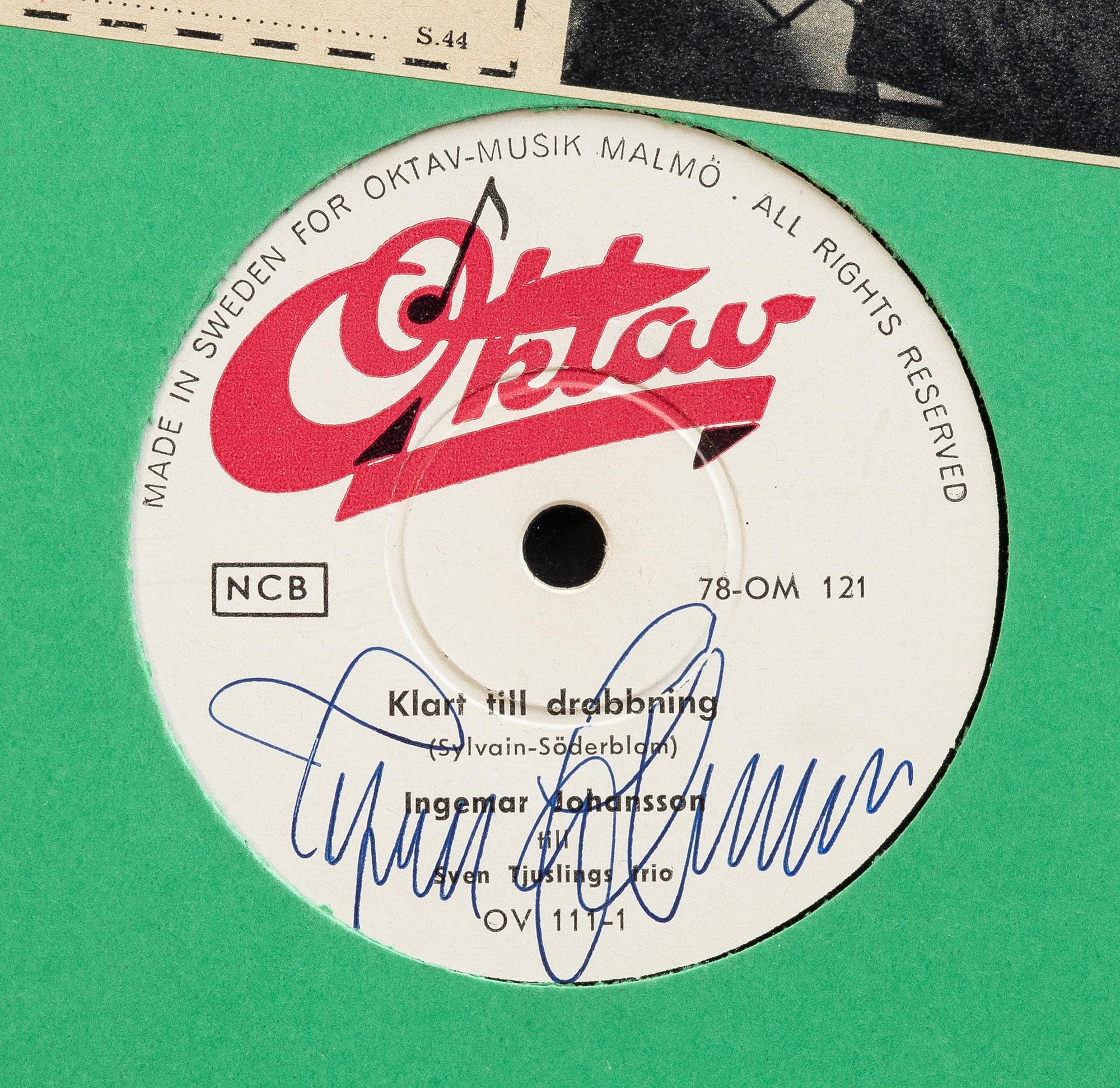 Ingemar Johansson, a signed record, 'Klart till drabbning', 1957.