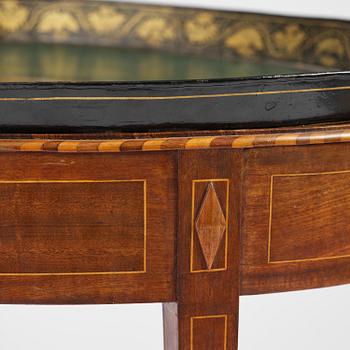 A late gustavian mahogny trey table, late 18th century.