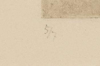 John Jon-And, kolorerad etsning, 1916, signerad 5/7.