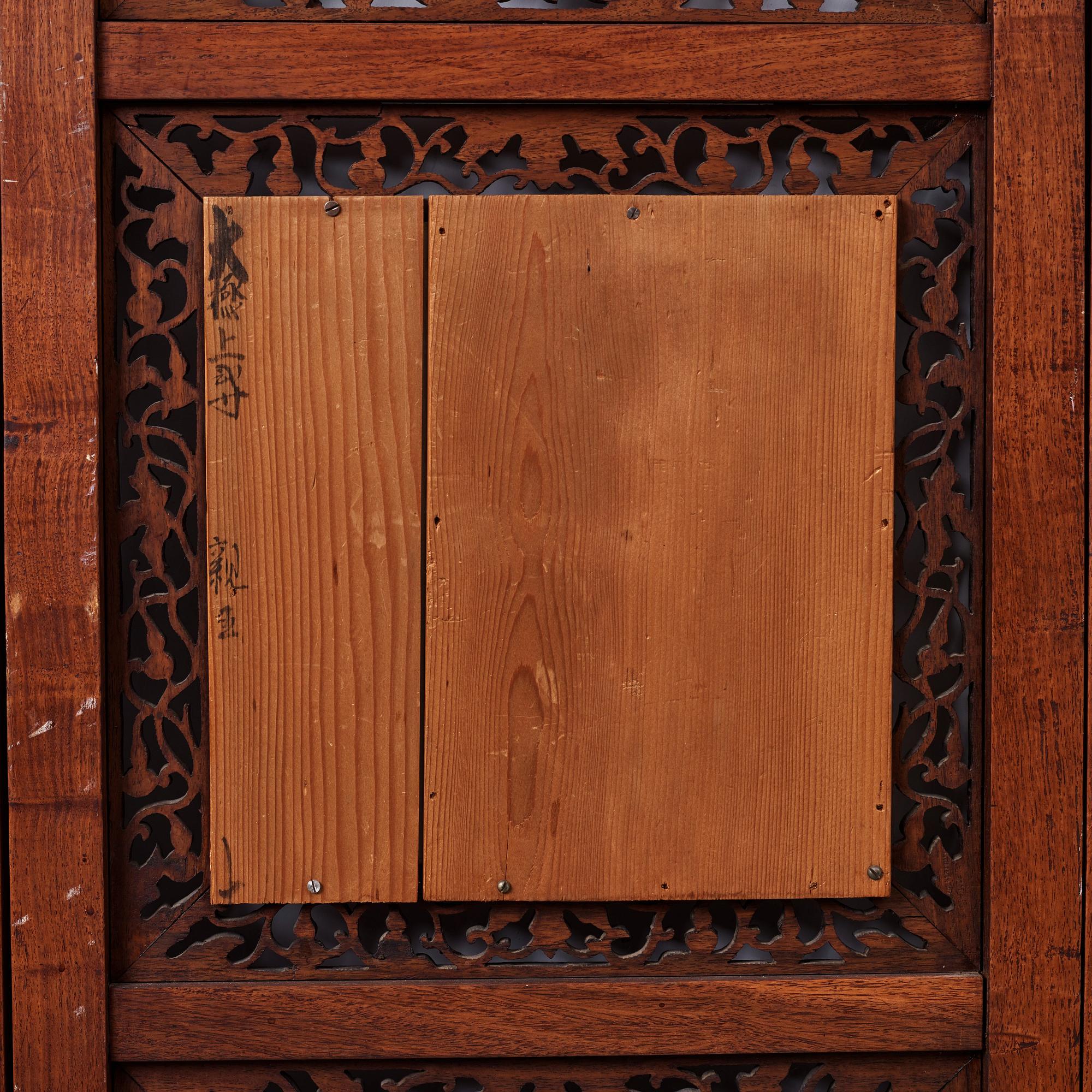 A Chinese six fold screen, Qing dynasty, 19th Century.