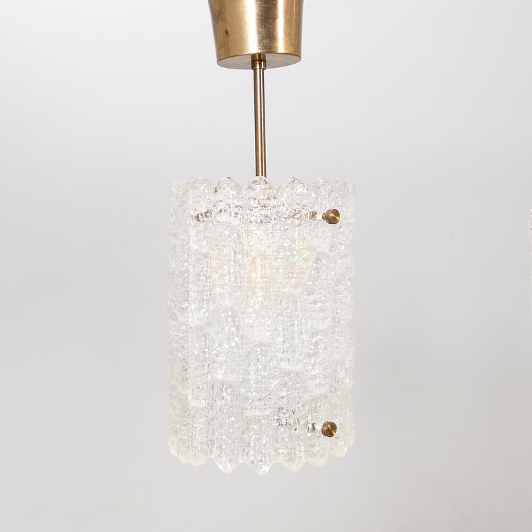 Carl Fagerlund, ceiling lamps a pair Orrefors later part of the 20th century.