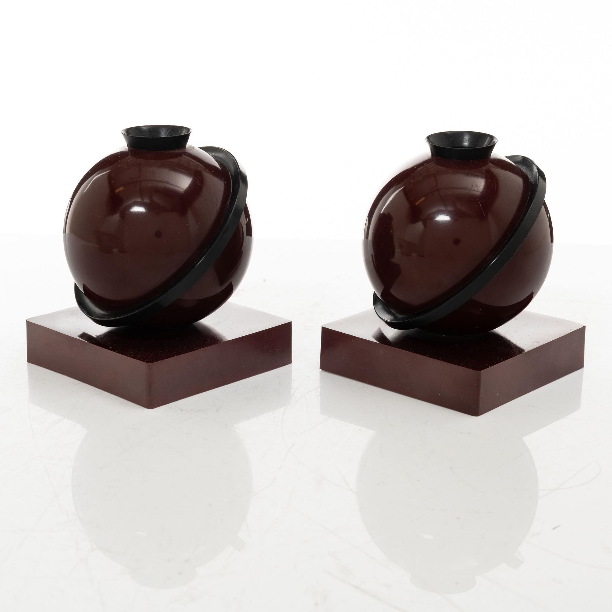 A pair of 'Saturnus' candleholders, 1930s.