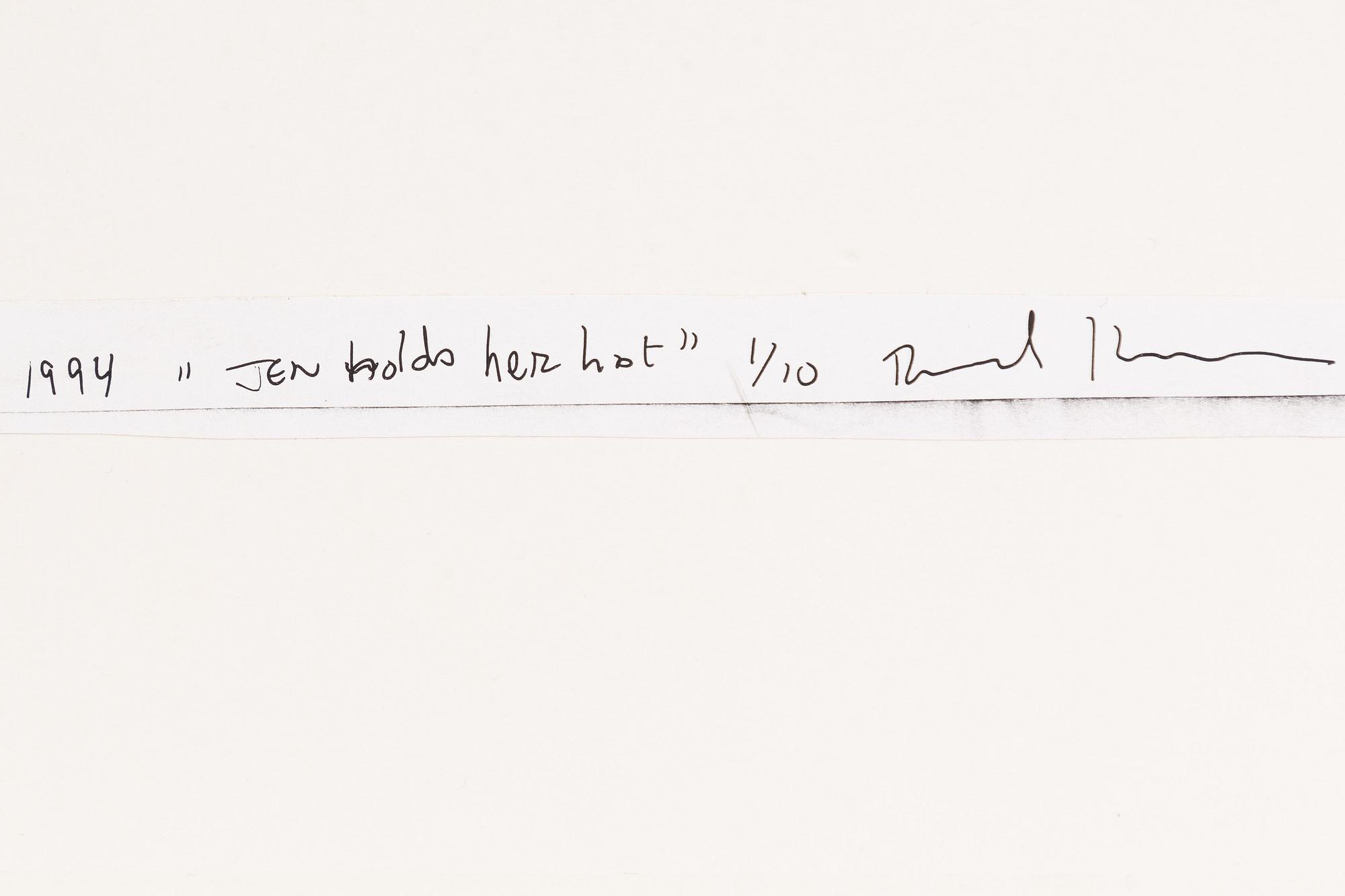 Richard Kern, "Jen S. Holds her hat, 1994".