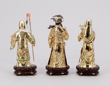 FIGURINER, 3 st, metall, Kina 1900-tal.