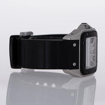 CARTIER, Santos 100 LM, wrist watch, 38 x 38 mm.