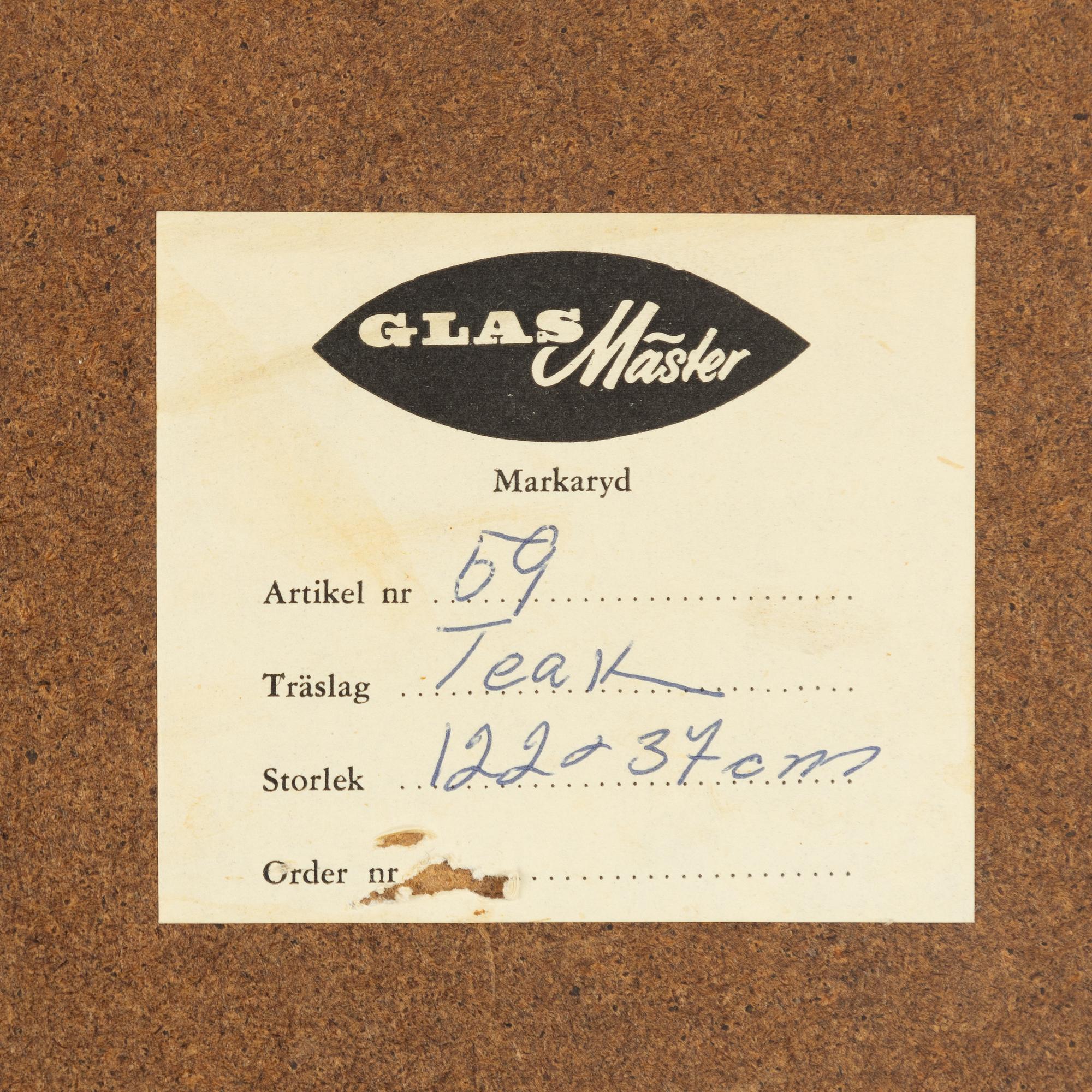 Spegel, Glasmäster, Markaryd, 1900-talets andra hälft.