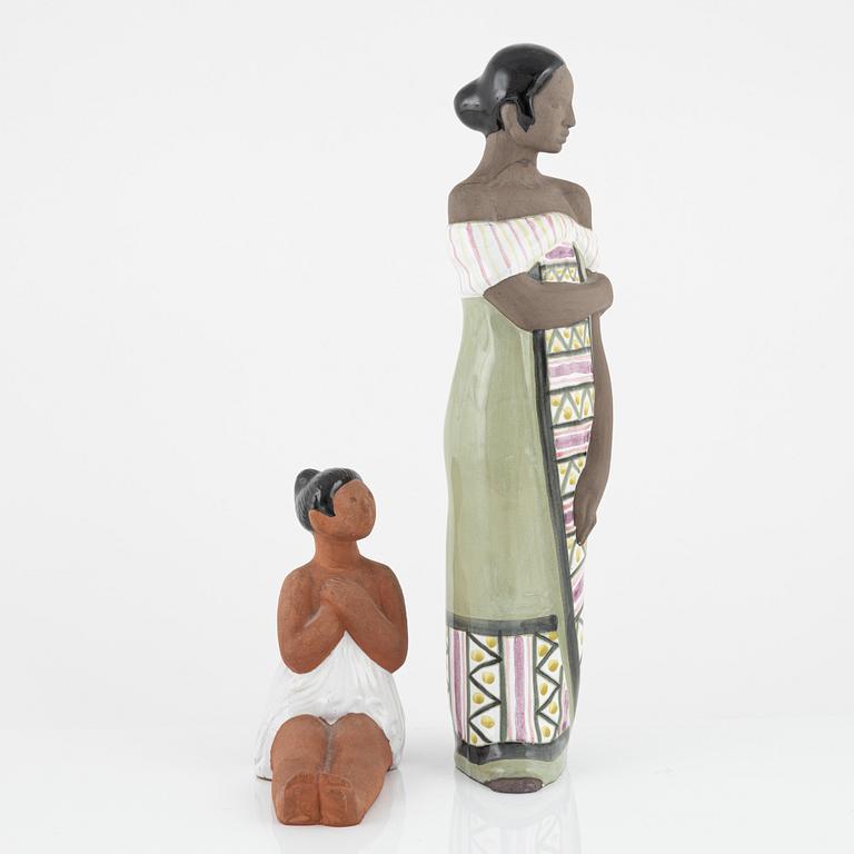 Mari Simmulson, two figurines, Upsala-Ekeby.