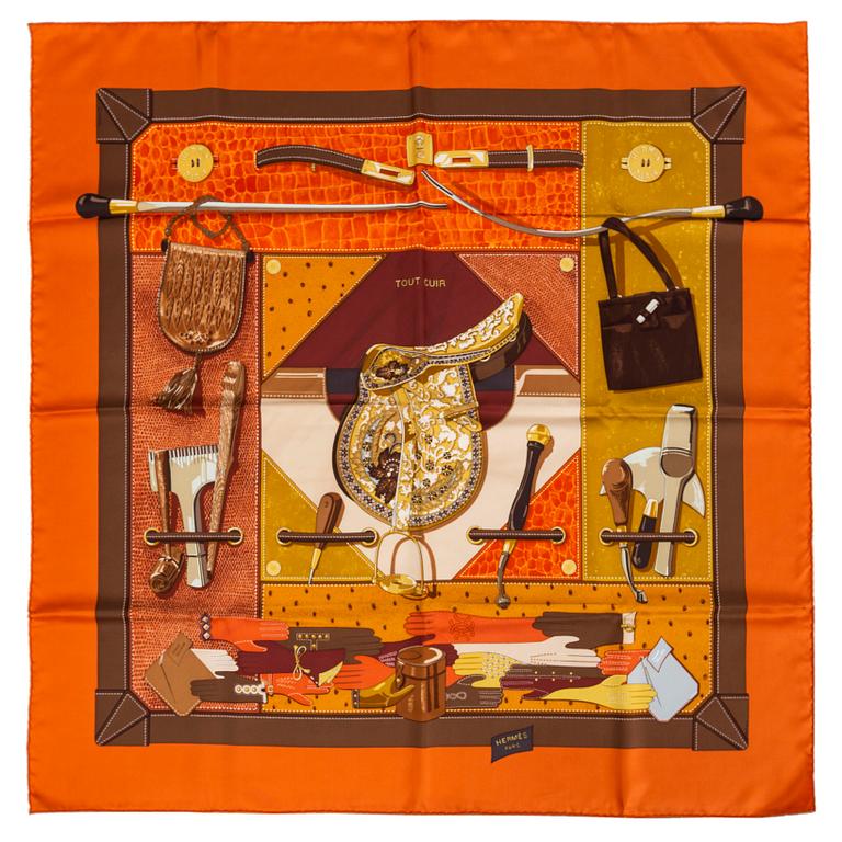 HERMÈS, scarf, "Tout cuir".
