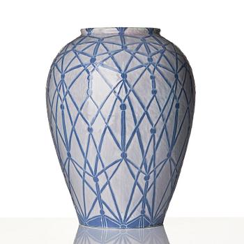 Gunnar G:son Wennerberg, a "Sgraffito" creamware floor vase, Gustavsberg, 1904.