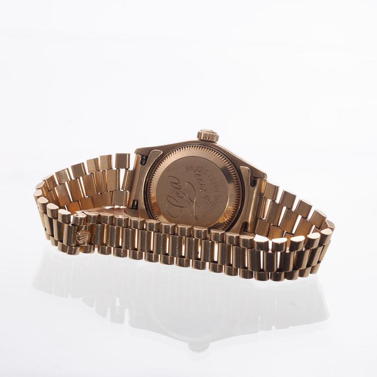 ARMBANDSUR, dam, Rolex Oyster Perpetual Datejust, 18K guld armband, diamantindex. 1990-tal.