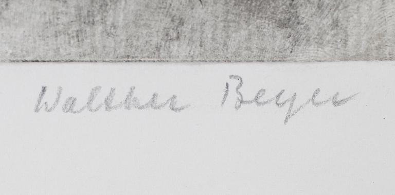 OKÄND KONSTNÄR,  färgetsning, signerad Walther Beyer.