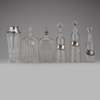PARTI GLAS, 6 delar, delvis i silver, bland annat Hampton Utilities, Birmingham, 1969.