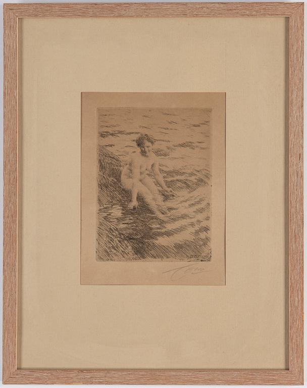 ANDERS ZORN, etching, signed, signed and dated in the plate 1911.