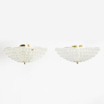 Carl Fagerlund, A pair of ceiling lamps, Orrefors.