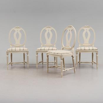 STOLAR, 4 st, gustaviansk stil, 1900-talets andra hälft.