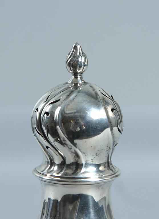 SOCKERRUSKA, silver. Danmark, rokokostil.