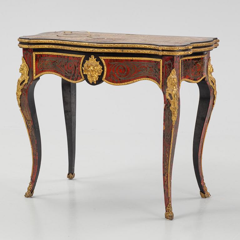 A Boulle style card table, end of the 19th Century.