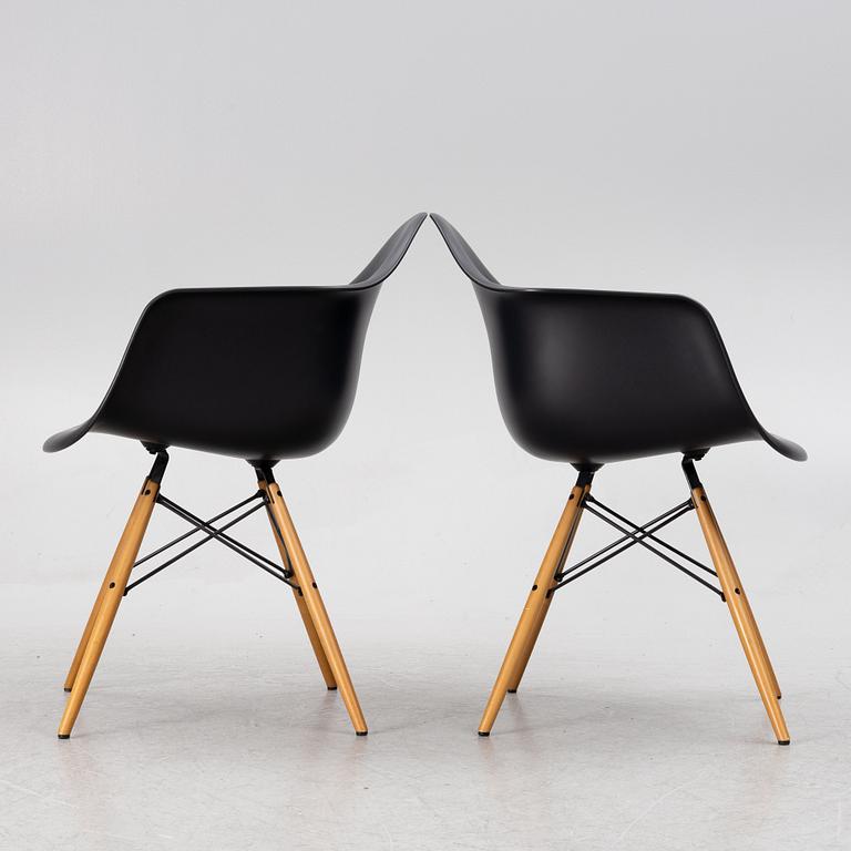 Charles & Ray Eames, a pair of "DAW" plastic chairs, Vitra, Italy, 2015.