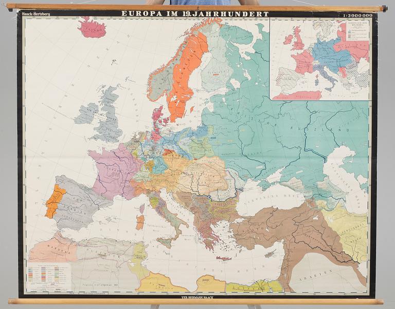 SKOLKARTA, "Europa Im 19. Jahrhundert", 1900-talets mitt.