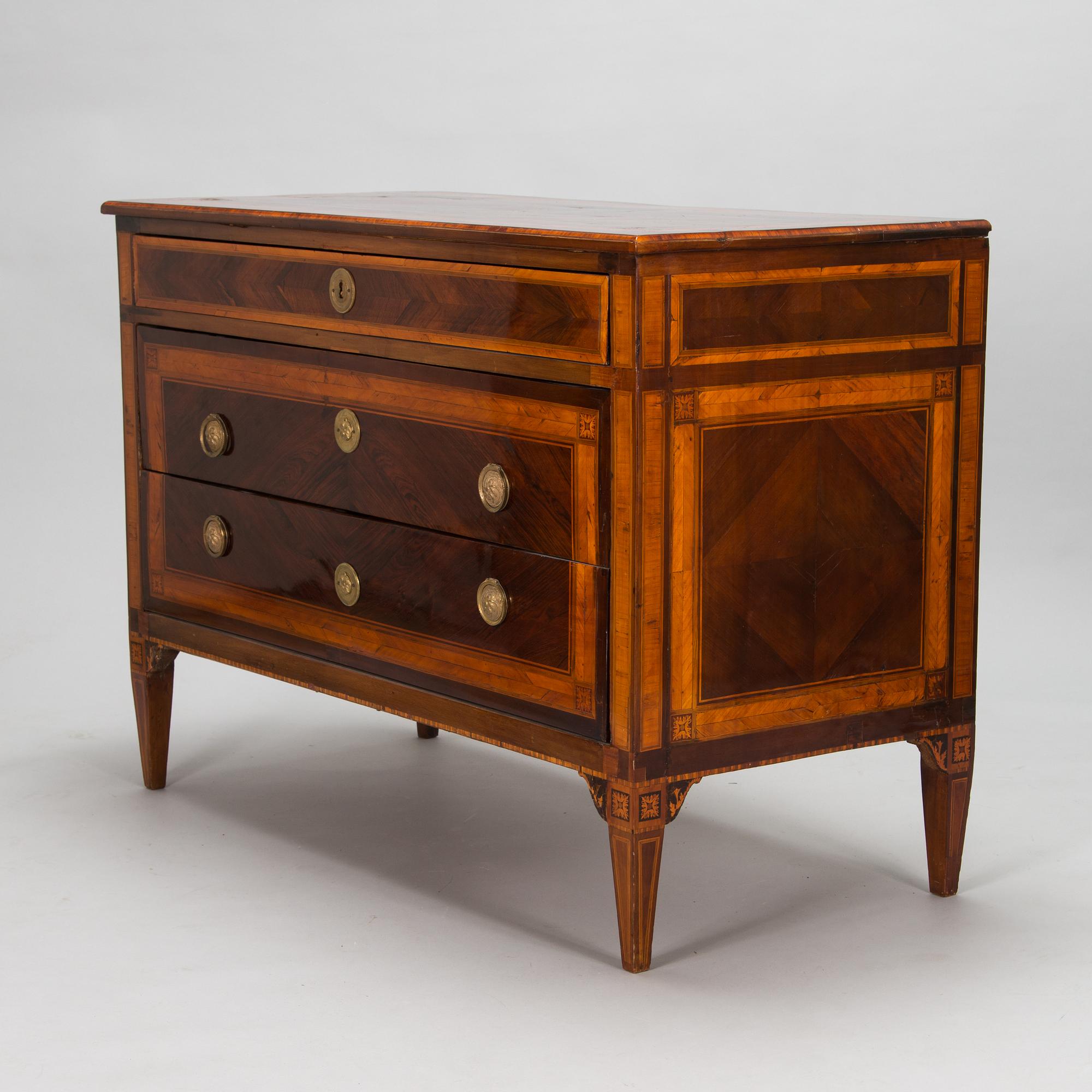 A Louis XVI chest of drawers, Italy, second half of the 18th century.