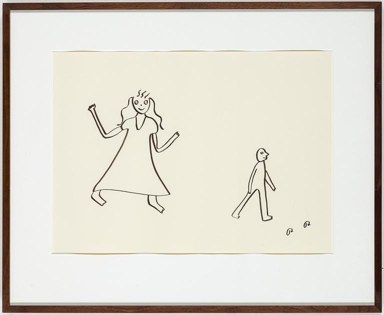 ROGER RISBERG, indian ink on paper, 2007, signed RR.