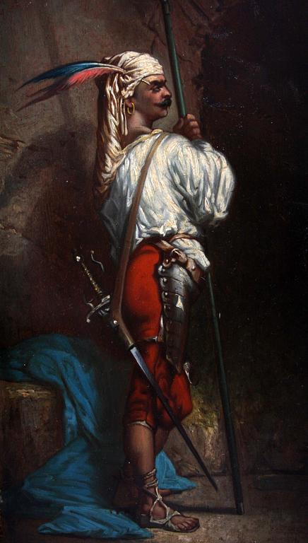 HUGHES de BEAUMONT, olja på pannå, sign.
