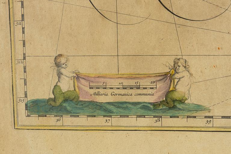 Johannes/Jean Blaeu, map/copper engraving, coloured.