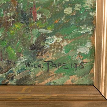 WILLIAM PAPE, oil on panel, signed Wilh. Pape and dated 1915.