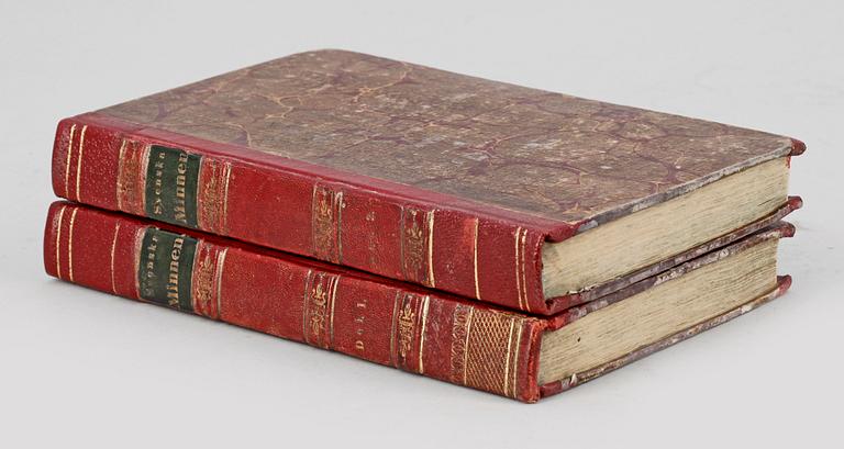 BOK, I-II, "Svenska Minnen, lithographierade", av A. Lindeberg o RV. Brouhn, Stockholm 1836-38.