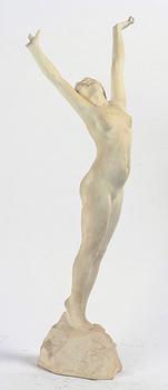 FIGURIN, parian, "Solrosen", Axel Ebbe, dat -93, Gustavsberg, 1920.