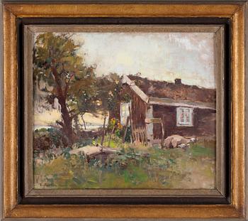 ESTHER KJERNER, olja på pannå, signo dat öland 1895.