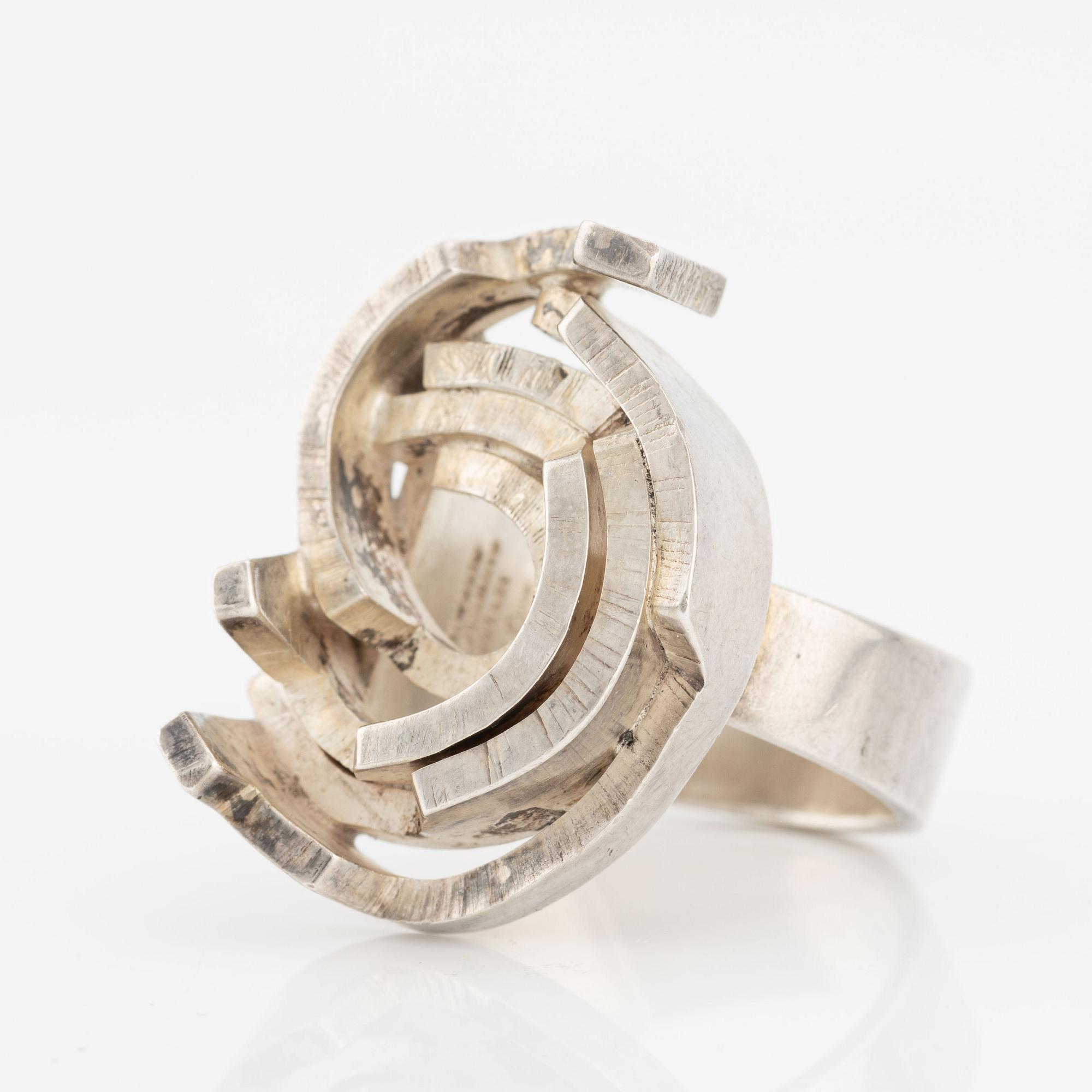 Rey Urban, ring, sterling silver, for Åge Fausing, Denmark.