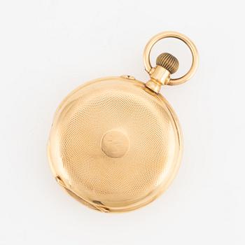 Pocket watch, 18K gold, "digital", 51.5 mm.