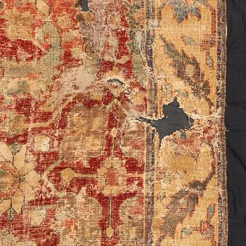 Matta, antik, Nordöst persisk "Blossom and sickle", Safavid dynastin, ca 311 x 156 cm, 1600-tal.