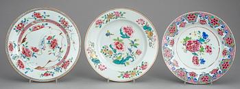 TALLRIKAR, 10 st, porslin, Qianlong, Kina 1700-tal.