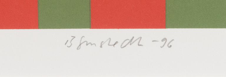 JUHANA BLOMSTEDT, serigrafi, signerad och daterad-96. Märkt 11/90.