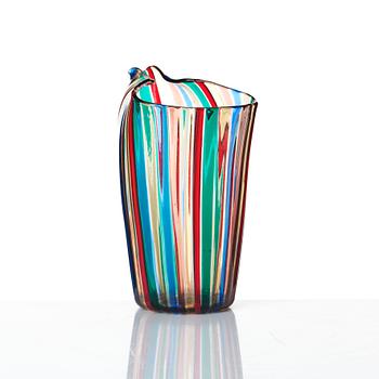 Gio Ponti, a 'Canne' glass pitcher and 9 glasses, Venini, Murano, Italy 1950-60s.