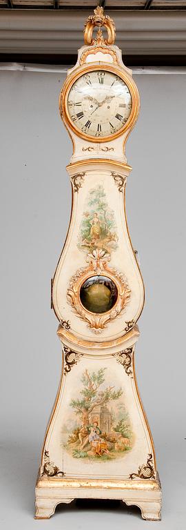 A GRANDFATHER CLOCK.
