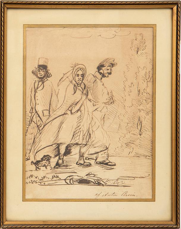Okänd konstnär 1700/1800-tal , teckning signerad Anton Cervin.