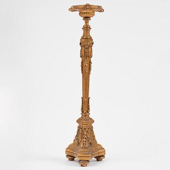 A Gustavian giltwood guéridon, Stockholm, late 18th century.