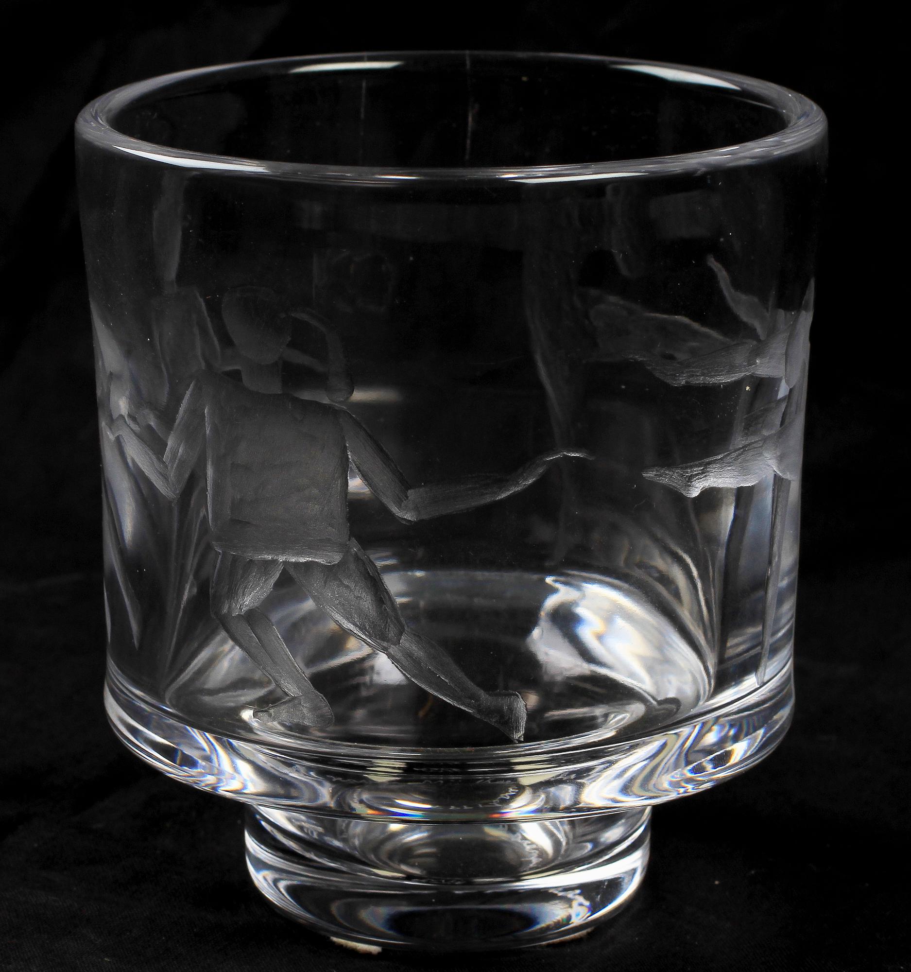 SKÅL, glas, Erik Höglund, Boda, sign o numr. Dat 1997.