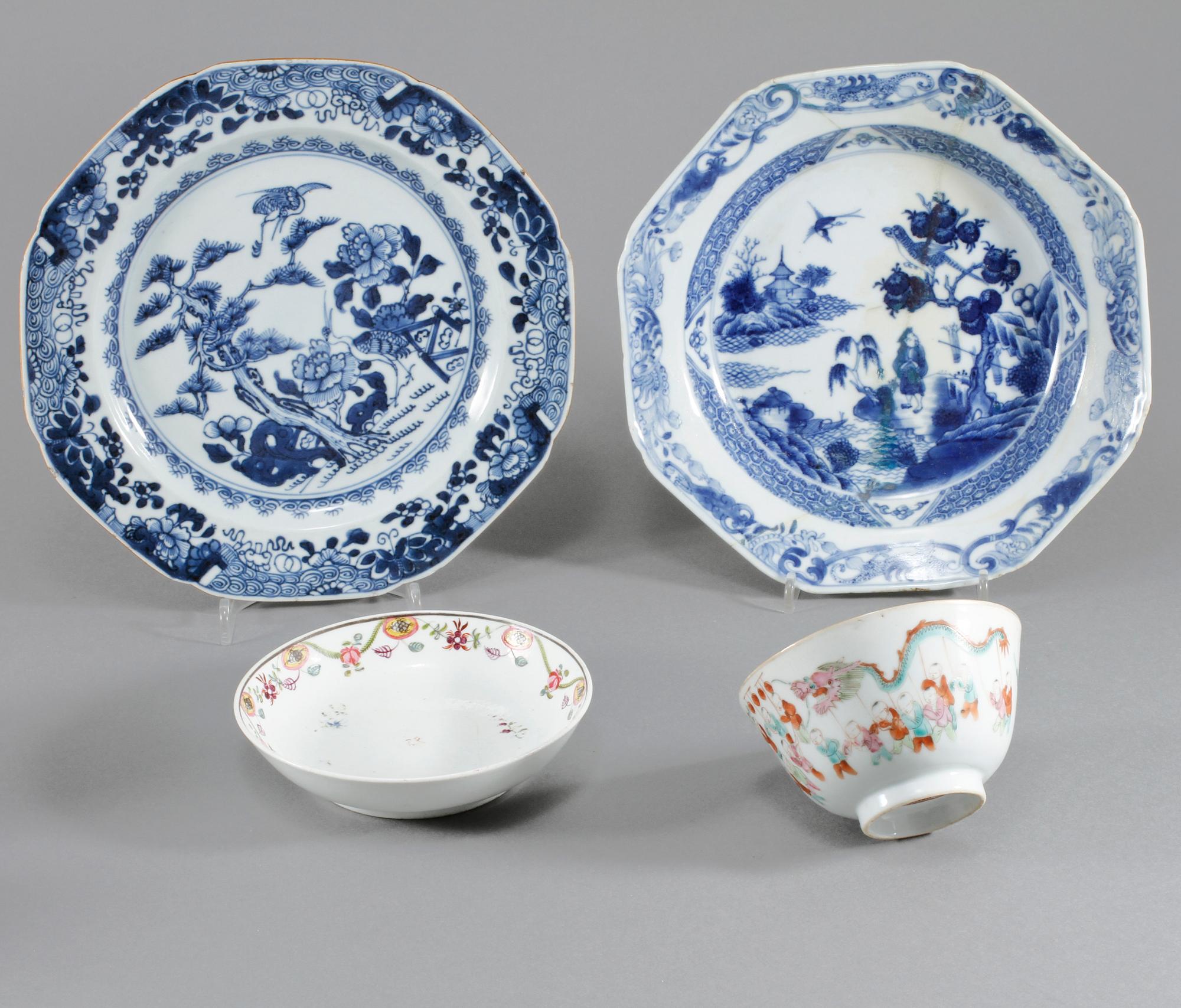 PARTI PORSLIN, 8 delar, Kina, 1700, 1800 och 1900-tal.