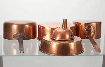 PARTI KOPPARFÖREMÅL, 5 delar, 1800-tal.