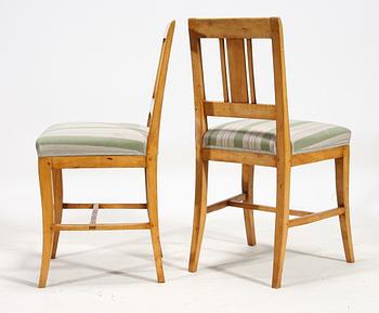SOFFA samt STOLAR, ett par biedermeier, 1800-talets mitt.