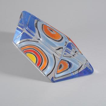 SKULPTUR, glas, Monica Backström, Kosta Boda, signerad, 1900-talets andra hälft.