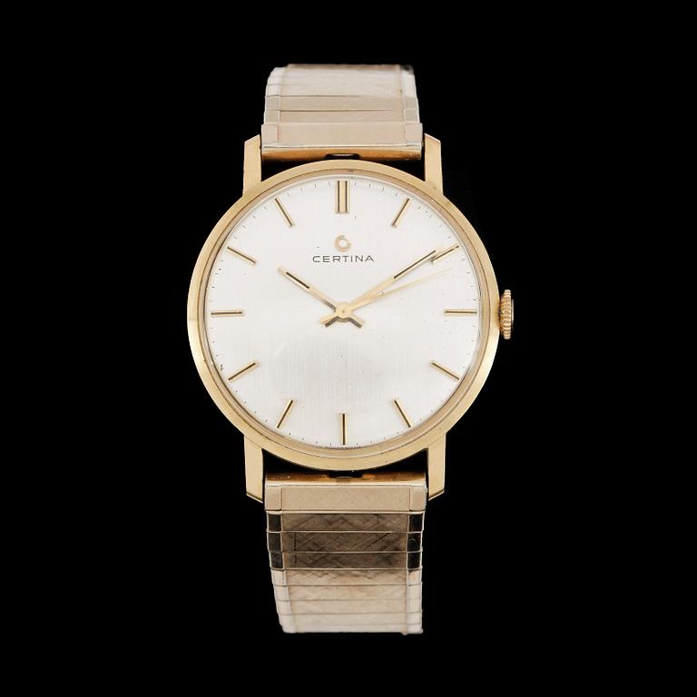 HERRARMBANDSUR,18 k guld, Certina, 1980-tal.